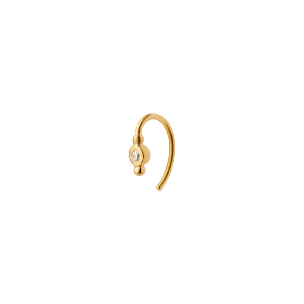 Stine A Øreringe - 1005-02-S Petit Bon Bon White Zircon Earring, Piece Gold